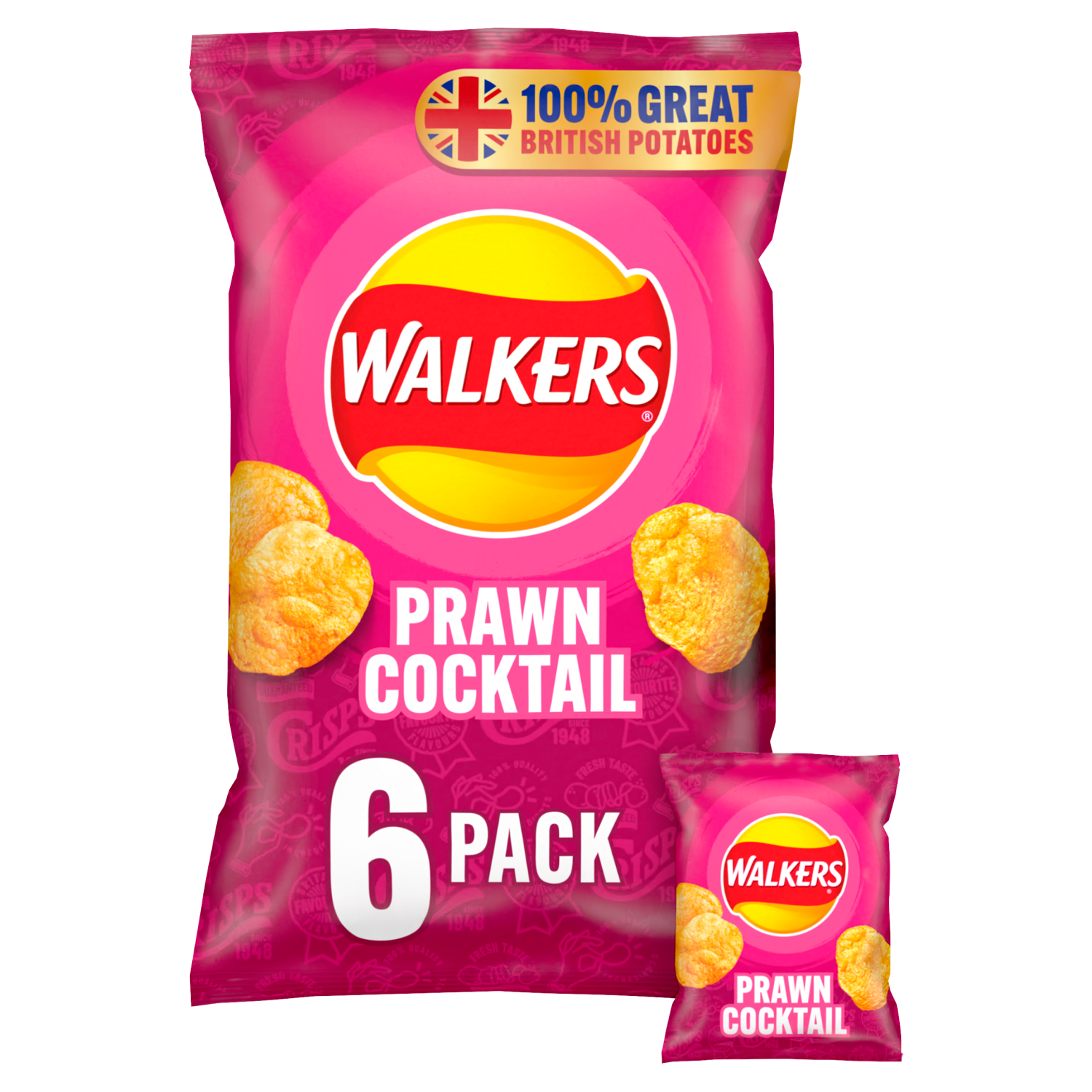 Walkers Crisps Chips Prawn Cocktail 6-Pack / 6 x 25g