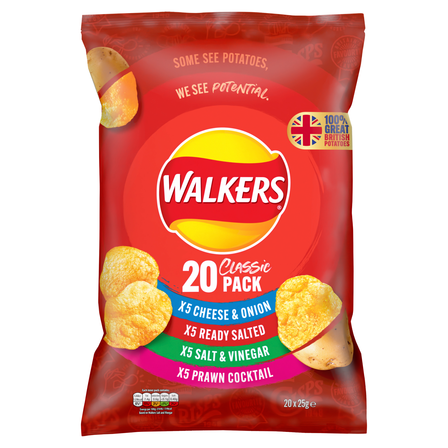 Walkers Crisps Chips Variety Classic 20 x 25g FAMILY